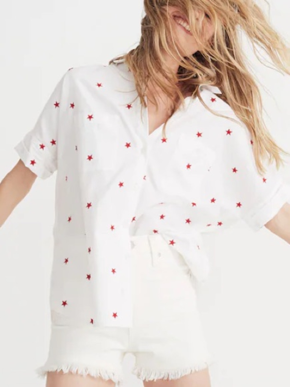 Madewell Star Embroidered Courier Shirt
